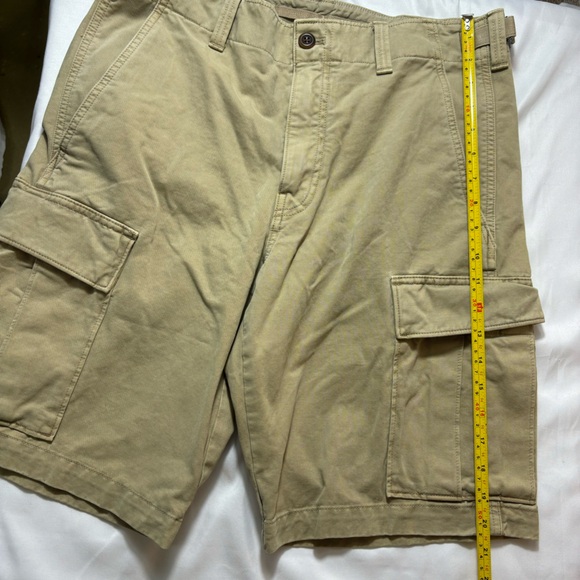 Banana Republic Cargo Shorts Adjustable Waist Buckles Snap Pockets Tan Size 31 - Picture 15 of 15
